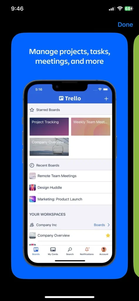 trello app screenshot